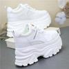 Fashion 12CM Microfiber Leather Platform Wedge Spring Chunky Sneaker Autumn Pumps Ankle Boots Fashion Mary Jane Chunky Heels Shoes