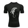 Black Dragon Pattern Men's Sports T-shirt Training Fitness Compression Workout T-Shirt