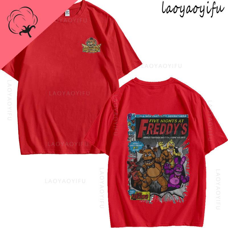 Five Nights At Freddys Theme 100Cotton Printed Fashion Mens Womens Fashion Summer TShirt Shortsleev High Quality Oneck