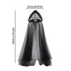Svart brudeskjerf Heks Vampyr Cosplay Kappe Halloween Dobbel Kappe Spillfest Kostyme Rekvisitter Ferie Utkledning