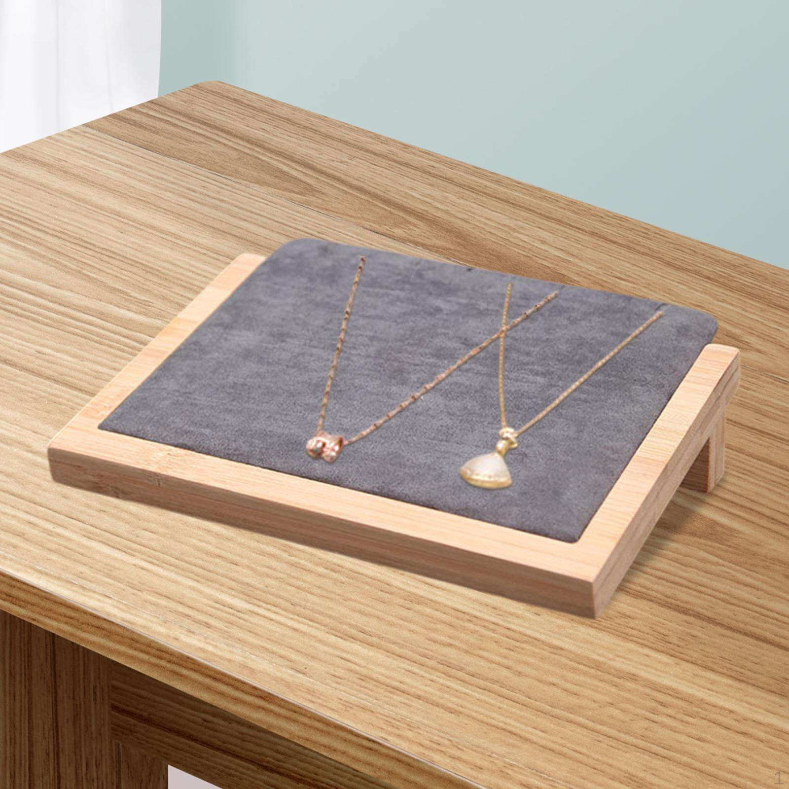 

Бамбуковый поднос для ювелирных изделий, держатель для ожерелий, подставка для подвесок Small_Deep Grey