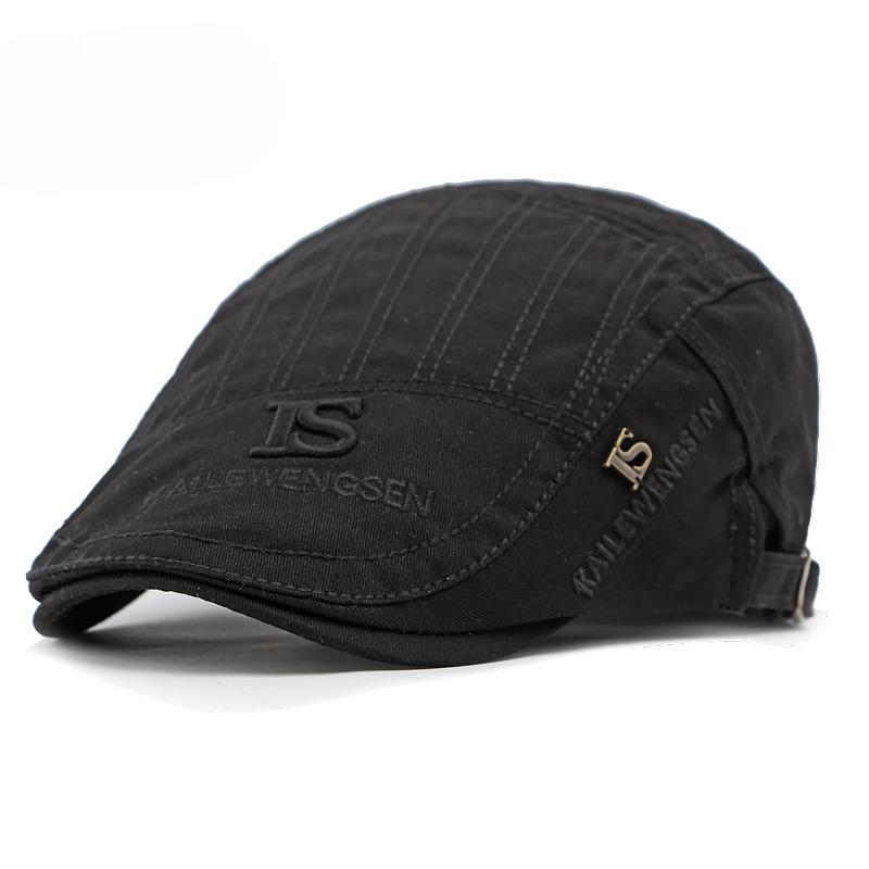 British Retro Cotton Beret for Men Women Spring Summer Fashion Embroidered Flat Cap Newsboy Hat Casual Duckbill Cap Peaked Hat