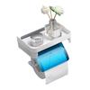 Paper Towel Holder with Shelf Adhesive Paper Towel Rack Toilet Roll Paper Holder Without Drilling Bathroom Toilet Paper