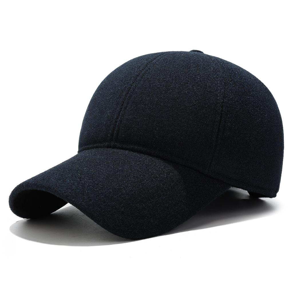 Winter Middle-Aged Baseball Cap Woolen Ear Protection Velvet Warm Cap Old Man Cap