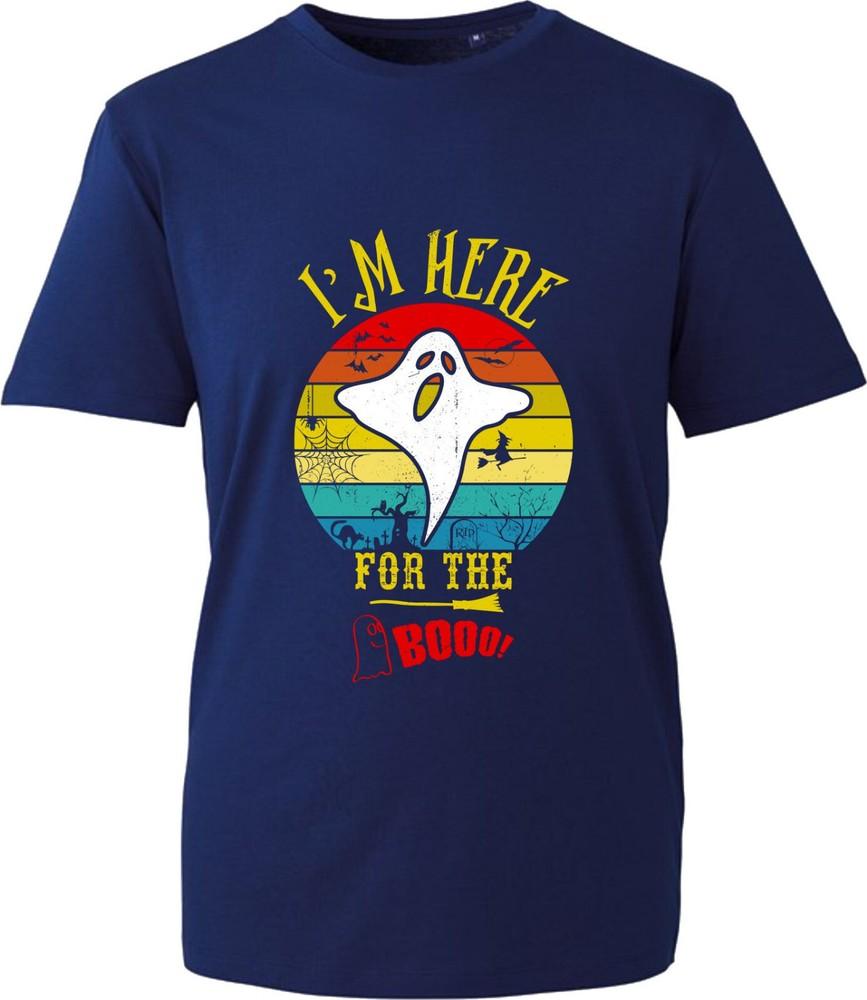 Im Here For The Boo Halloween TShirt Vintage Retro Boo Ghost Unisex Gift Top S