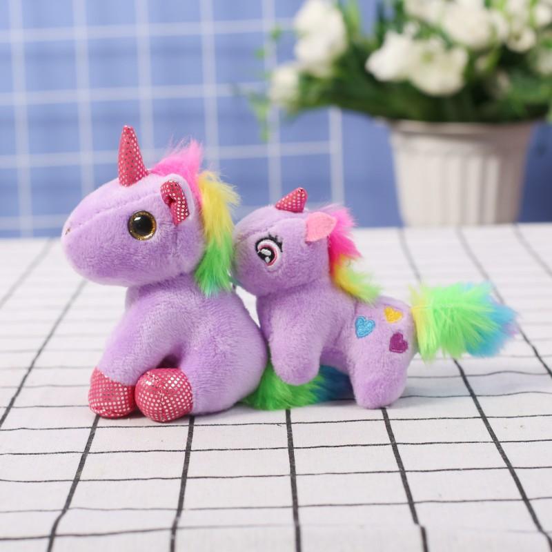 Candy Color Rainbow Unicorn Trendy Bags Street Stand Clothing Backpack Plush Toys Keychain Pendant
