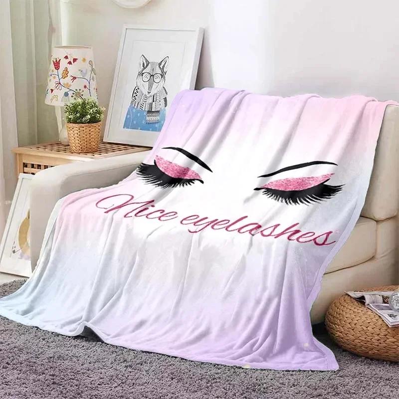 Digital Printed Eyelash Velvet Soft Plush Blanket Flannel Blanket Home Living Room Bedroom Bed Sofa Lunch Break Picnic Blanket
