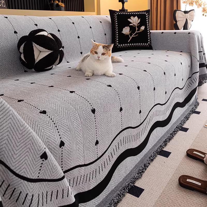 2026 All-Season Non-Slip Chenille Sofa Cover Dust Protector 180*130cm Small Single