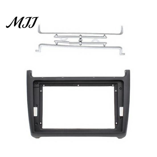 Car Navigation Console Bezel 9 Inch Radio Dash Kit for Volkswagen 2014, Stereo Fascia Panel Vehicle Installation with Mounting Brackets Screws, Center