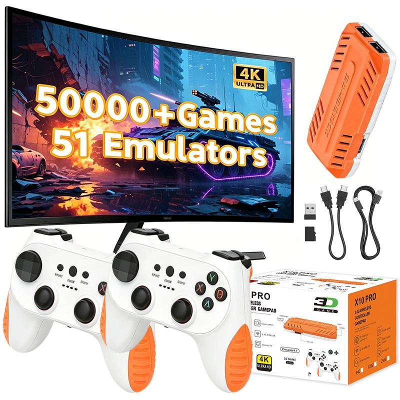 Nieuwe X10 PRO Game Stick met 128GB 50000+ Retro Games, TV Handheld Game Console met Draadloze Gamepads, Video Game HD Output, Cadeau