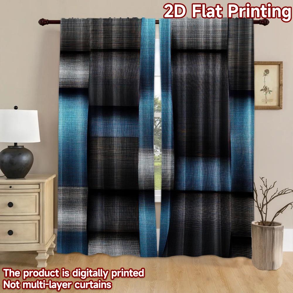 2D flat Photography Backdrop Popular Backdrop Blue and Black Weave 100% Polyester Vibrant Reunion Use for Holiday parties