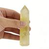 Aiercrystal 1 Adet Doğal Kristal Sitrin Kulesi 8 cm - 15 cm (8-15Cm) Meditasyon İçin 6 Yüzlü Tek Nokta Prizma Kristal Asa