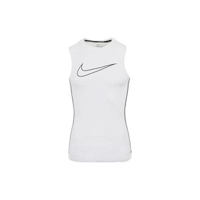 Top de Fitness Sem Mangas Respirável com Logo Grande Masculino Tops Branco DD1989-100