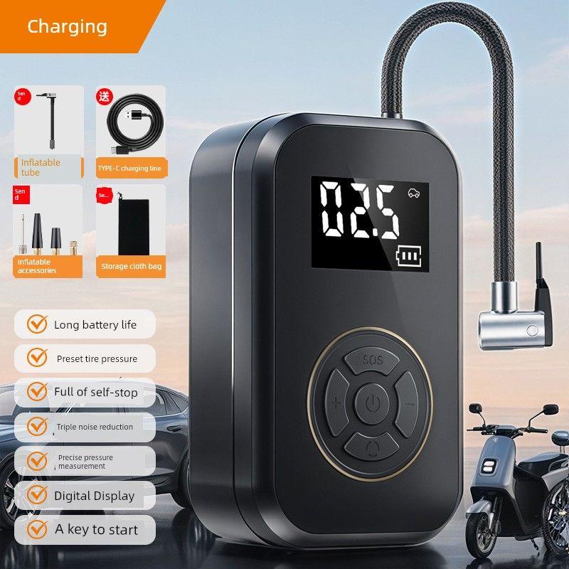 

DWT Vehicle Air Pump Wireless Digital Display Portable Motorcycle Car Car Bicycle Tire High Pressure Inflation 208 Air Pump Upgraded Charging Model
