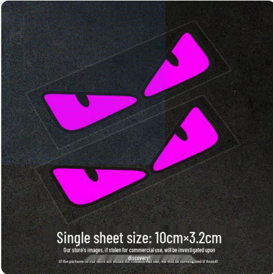 Reflective Devil Eyes Stickers: Creative, Funny Motorbike Expression Decals