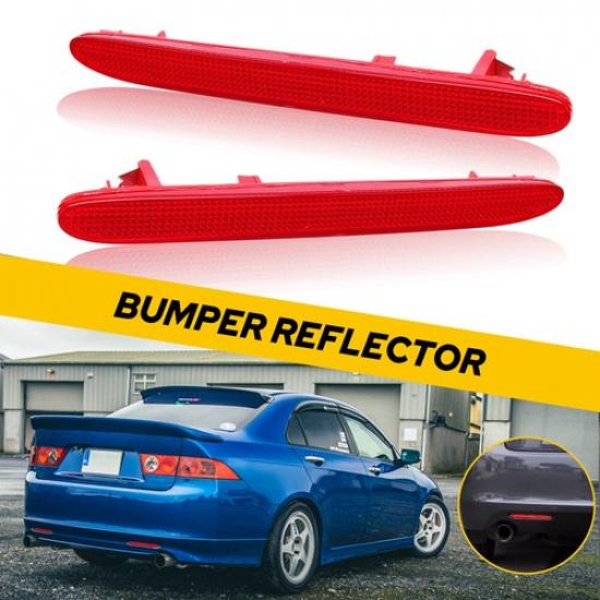 2 Красных Задних Отражателя Бампера Левый+Правый Для Honda ACURA TSX 2004-2008