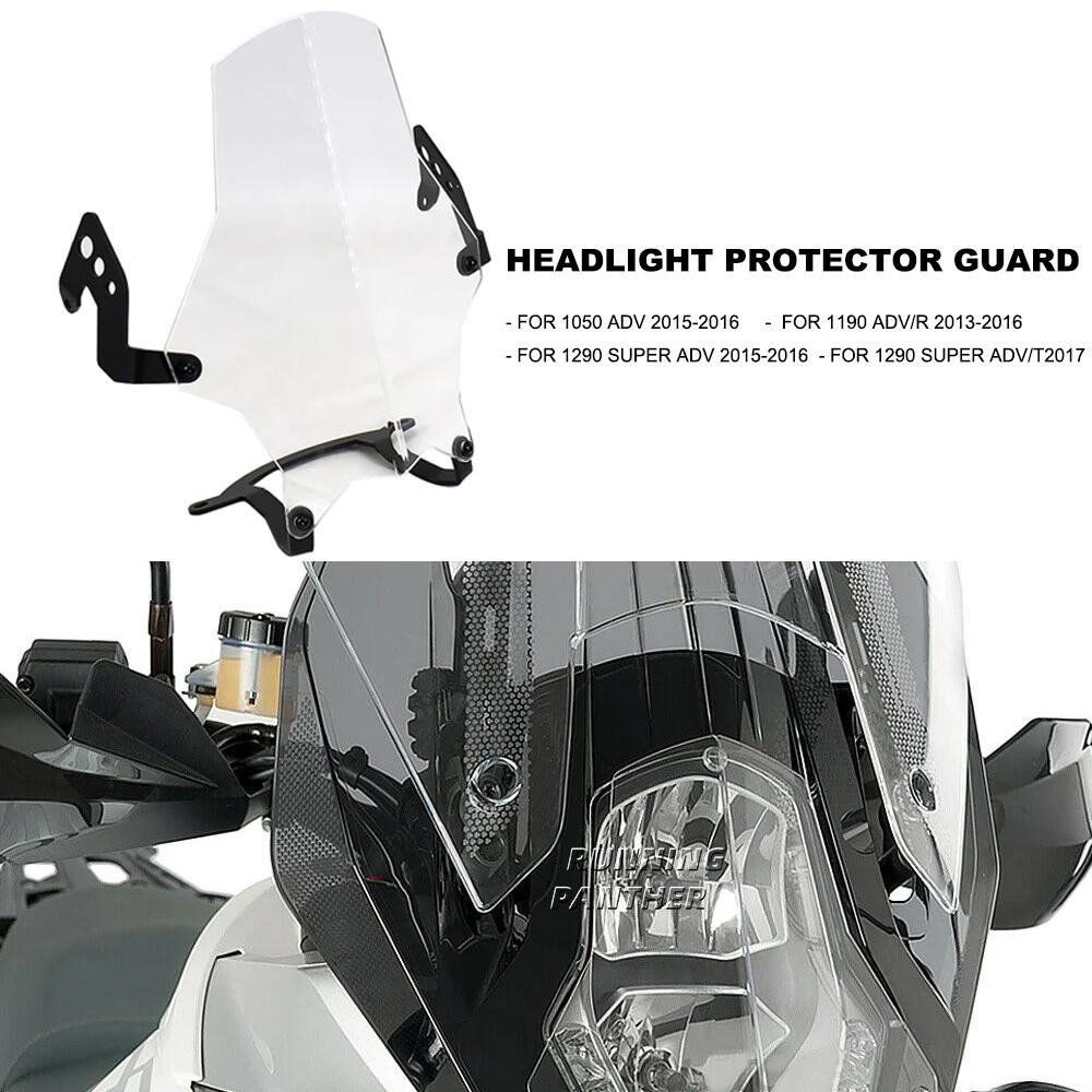 NEW For 1050 1190 Adventure ADV / R 1290 Super Adventure ADV / T Motorcycle CNC Acrylic Clear Headlight Protection Guard Cover