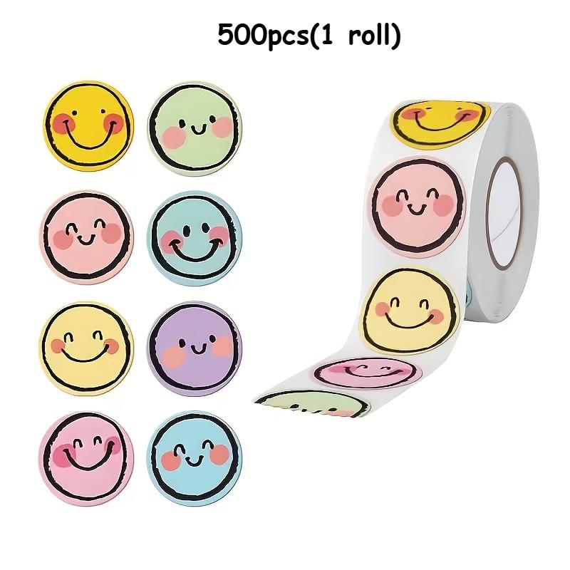 

2500pcs/500pcs Colorful Round Smiley Face Stickers, Suitable for Teachers, Parents, Learning Rewards, Scrapbook Supplies