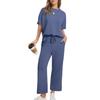 2025 Summer Women's Casual Set: Short-Sleeve Top & Wide-Leg Seven-Point Pants