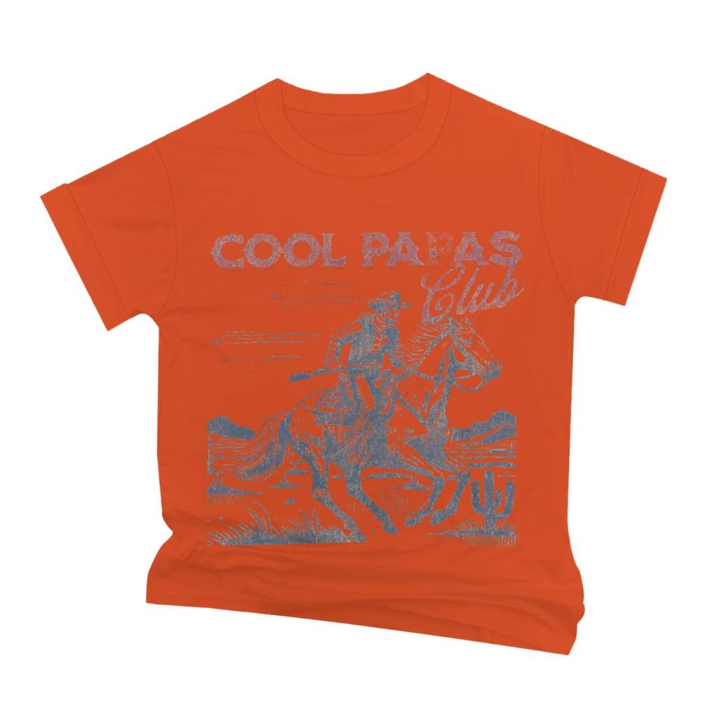 Cool Papa Club Print T Shirt For Unisex Crew Neck Short Sleeve Vintage Cowboy Fathers Day Streetwear Male Tshirts