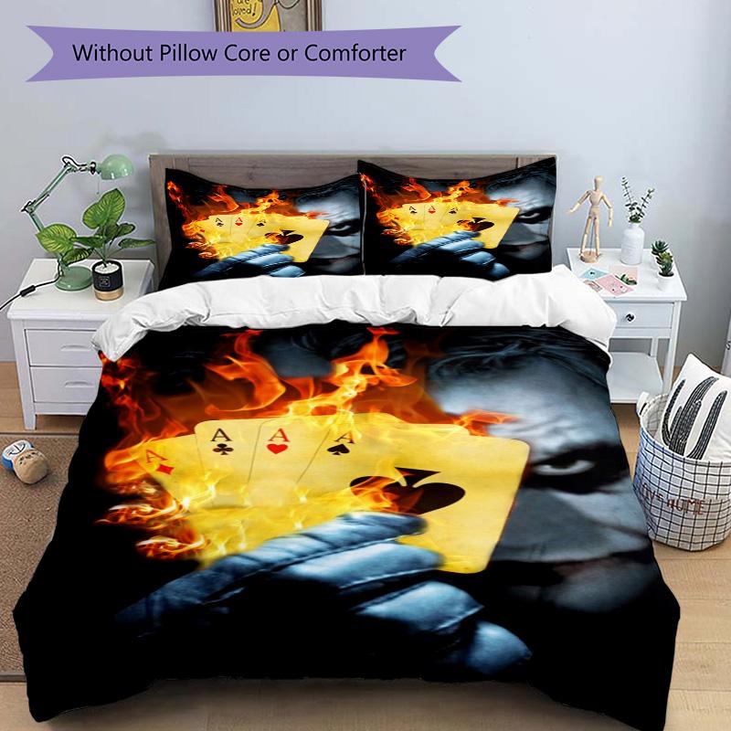 Poker Hand Print 3Pcs Bedding Setduvet Cover With 2 Bedropillowcase Home Birthday Gift
