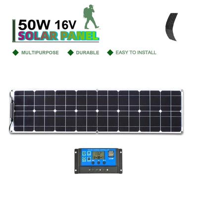 Solar Panel 50W/100W Monocrystalline Flexible Solar Panel Kit Battery Charger System