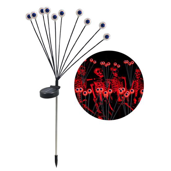 Solar Eyeball Lights Halloween Outdoor Stake Lights Colorful Glowing Ghost Eye Design Waterproof Decorative