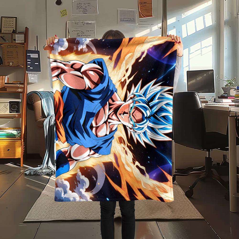 Dragon Ball character Print Flannel Blanket High quality Comfortable for All Seasons Home Decor Warmth and Comfort Perfect for Christmas Gifts 80cm x 120cm