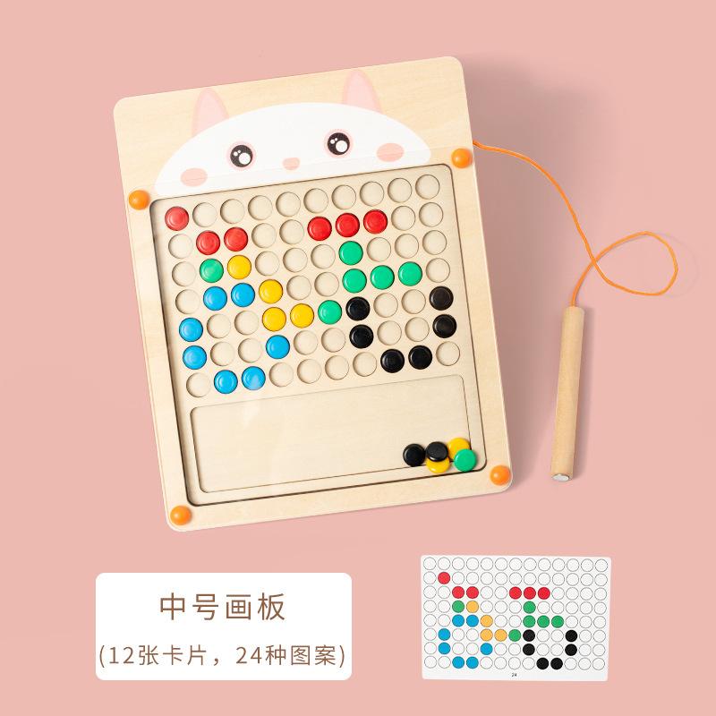 

Детская деревянная магнитная кисть-головоломка, доска для рисования, детская магнитная ручка, обучающая, просвещающая, раннее образование, развивающие игрушки белый