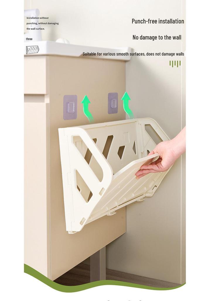 Wall-Mounted Foldable Shoe Rack & Storage Organizer for Living Room