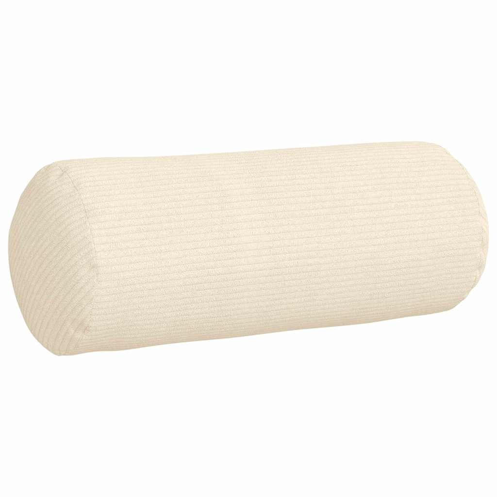 Bolster Cushions 2 pcs Cream Ø 15 x 40 cm Cord Fabric