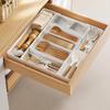 Extendable Cutlery Kitchen Storage Drawer Cutlery Chopstick Spoon Knife Item with Extendable Fixing Clips Suction Cups Case, Divider, Holder, Storage,