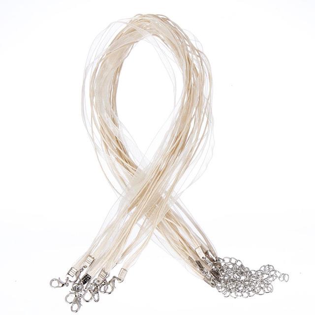 Новые регулируемые ювелирные изделия ручной работы, 10 шт., атласный шнур, веревка для ожерелья, лента из органзы + нанесение воска, аксессуары для подвесок «сделай сам»