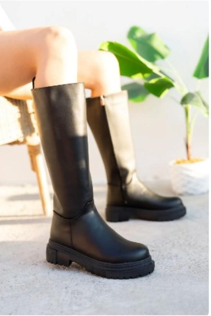 Women Modern Stylish Fashion Boots Boots Faux Leather Boots Black Skin Dream