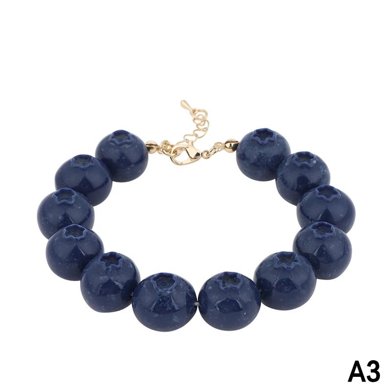 Resin Simulation Fruit Bracelet Beaded Dopamine Beads Bracelet Fruit Summer Jewelry For Women Girls Daily Wear