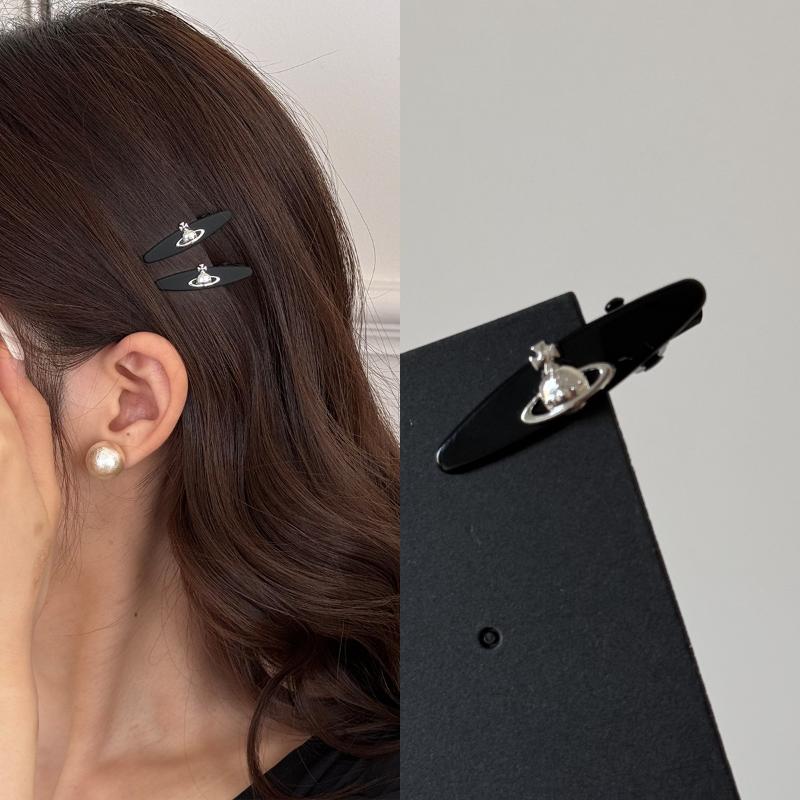 1/2Pcs Women'S  Sweet Star Planet Hairpin Light Luxury High-End Duckbill Clip Side Bangs Clips Hair Accessory Gifts