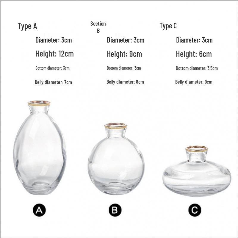Elegant Transparent Mini Vase Set for Fresh Flowers, Craft Ornaments for Living Room Décor