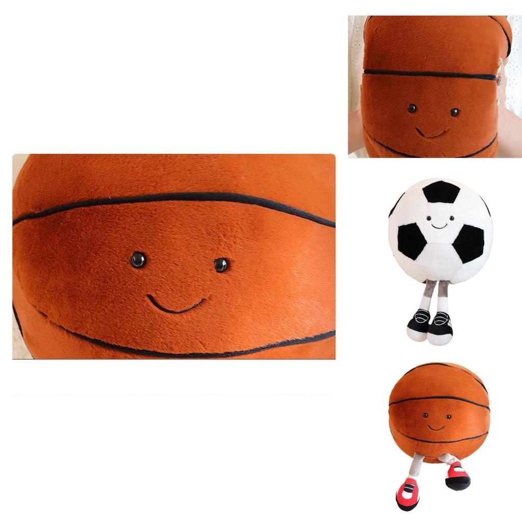 Niedliches Cartoon-Tier Plüschtier Fußball und Basketball Babypuppe Weiches und Kuscheliges Stofftier für Babys