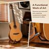 Miwayer Wooden Guitar Floor Stand Light Brown Non-slip Portable String Instrument Stand for Acoustic Classical Electric Guitar and Bass