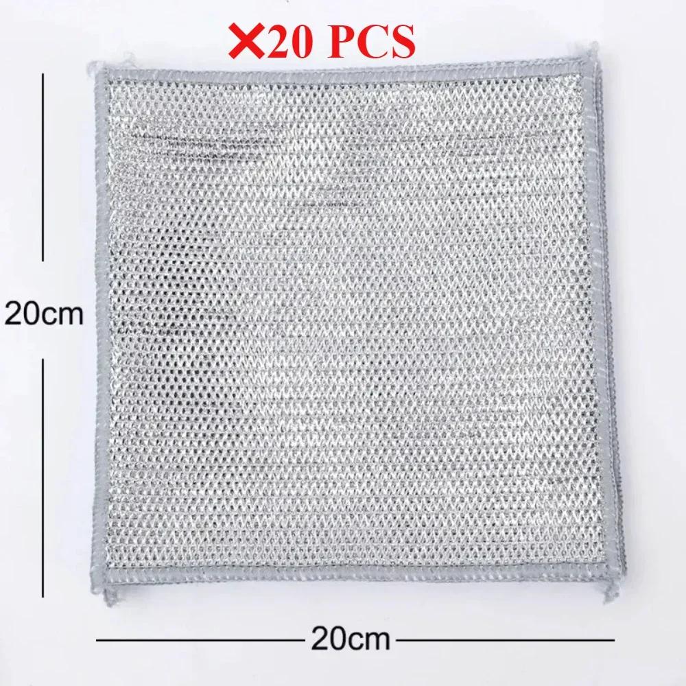 Metal Wire Mesh Cleaning Cloths Universal Sink Faucet Tea Stain Rag Microwave Gas Stove Dishwashing Scouring Pad Kitchen Towels
