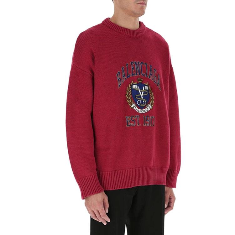 Balenciaga Sweaters Men's Red Crew Neck Moderate 675267T32176164