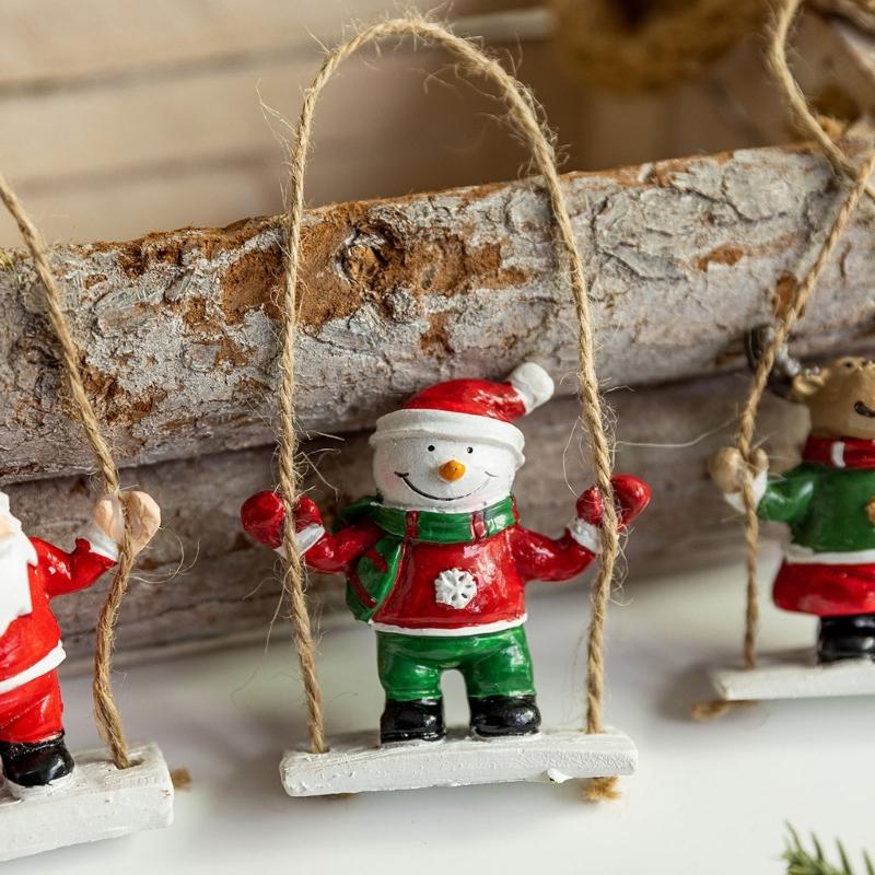 Christmas Swing Ornament User friendly Resin Hanging Decoration For Tree Wall Window Holiday Festival Decors Gift