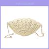 Simple Solid Color Shell Shaped Women Casual Woven Chain Bag For Daily Casual Wear