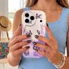 Gradient Purple Gold Foil Butterfly Phone Case for iPhone 17 16 15 14 13 12 11 Pro Max Plus Wavy Edge Cover
