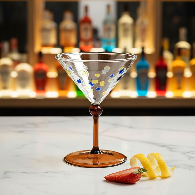 1 ks Barevný blokování Hravý Skleněný Pohár na Vysokém Podpatku Šálek na Kávu Stolní Nádobí Čajový Dýchánek Pohár Dárek Sklenice na Víno Elegantní 150ml