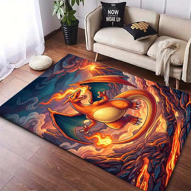 

Pokemon Charizard Area Rug Cool 3D Printed Soft Carpet Anti-Skid Floor Mat for Gamer Boys Room 60x90cm