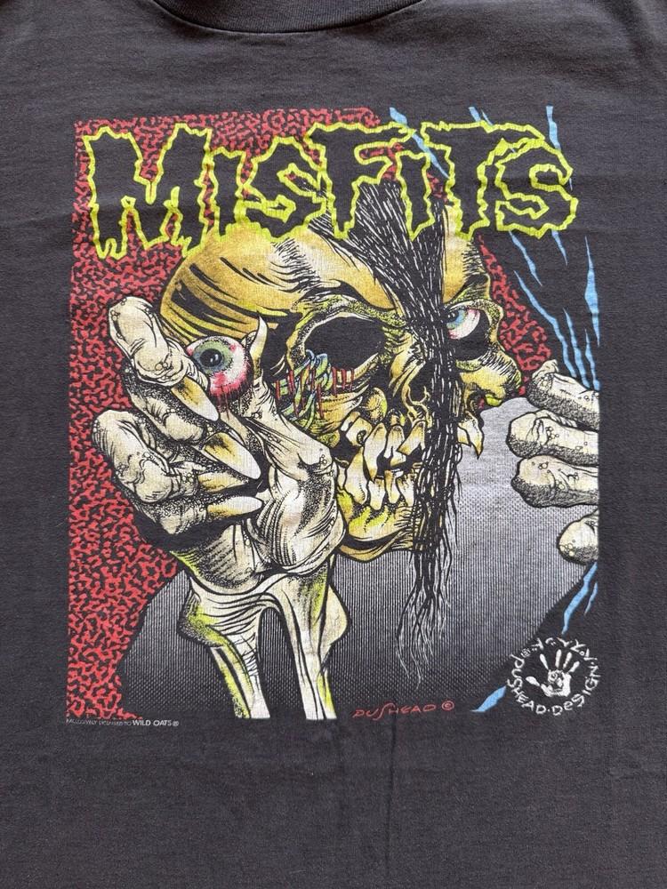 Vintage 90s Misfits Pushead Skull T-shirt Black Unisex All Sizes S-5XL LI1682 Unisex T-Shirt XXL