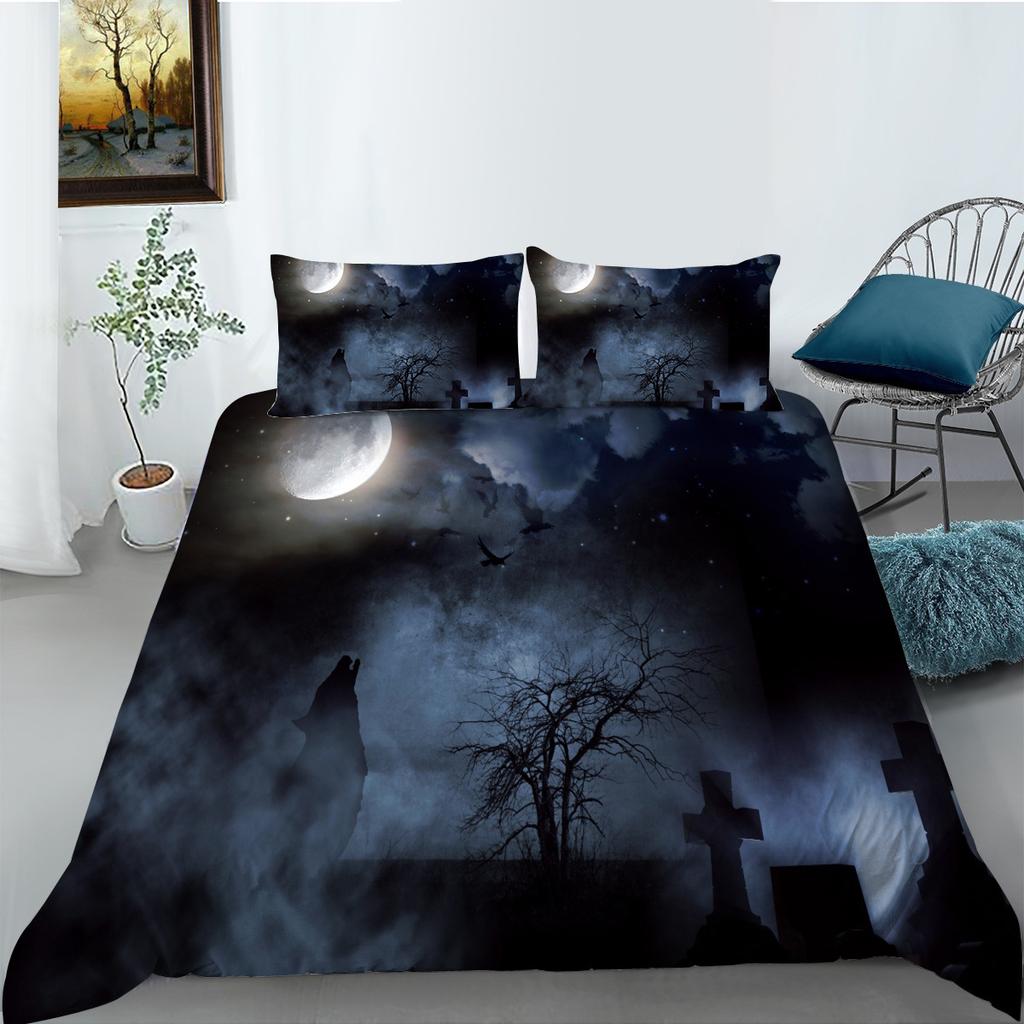 Wolf Series 3D Digital Printing Polyester Bedding Two Or Three-Piece Set