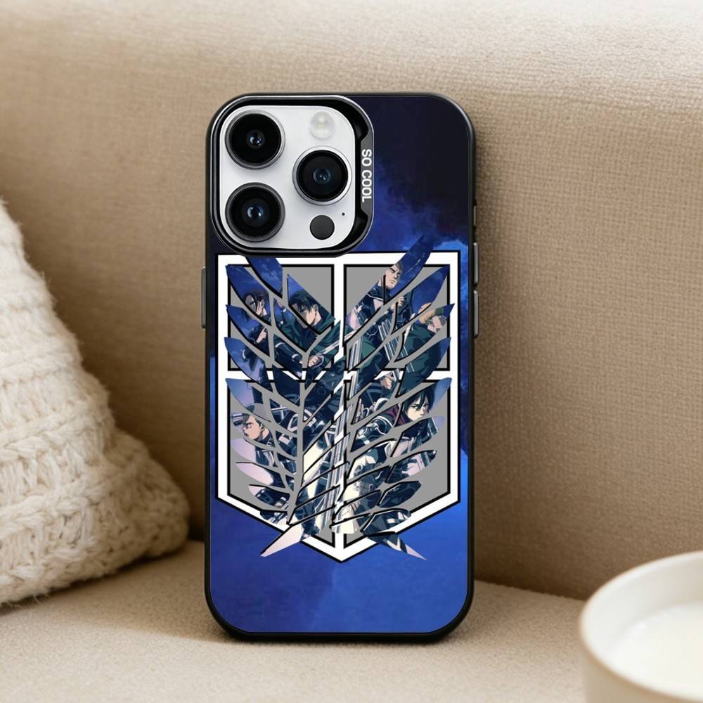Attack On Titan Phone Case For iPhone 16,15,14,13,12,17,Pro,MAX Black Matte Shockproof Cover