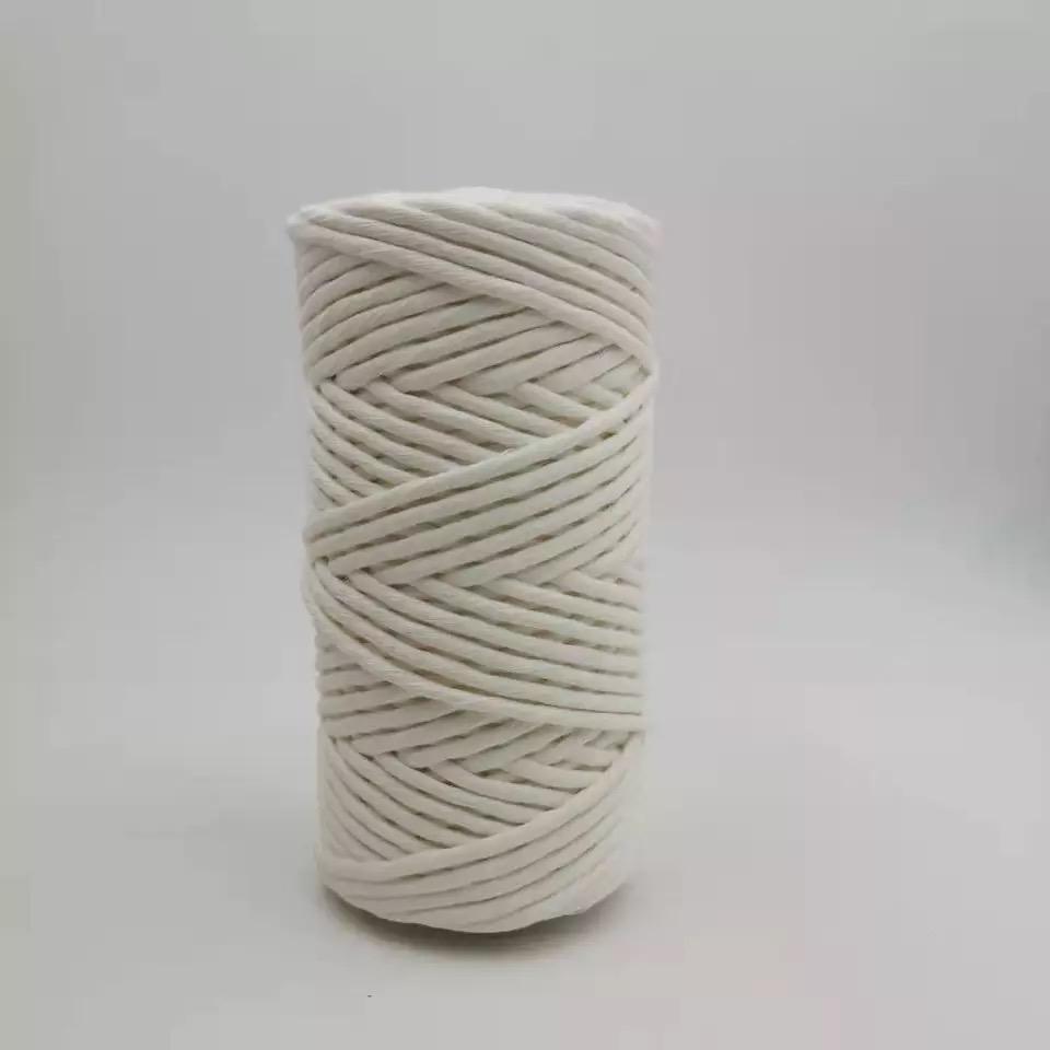 Promotion 4mm Single Strand 100% Cotton Macrame Roll Cord Twist Cotton Rope 3mm 5mm